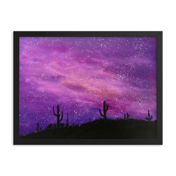Space Art Print Framed poster, fantasy night sky in the desert