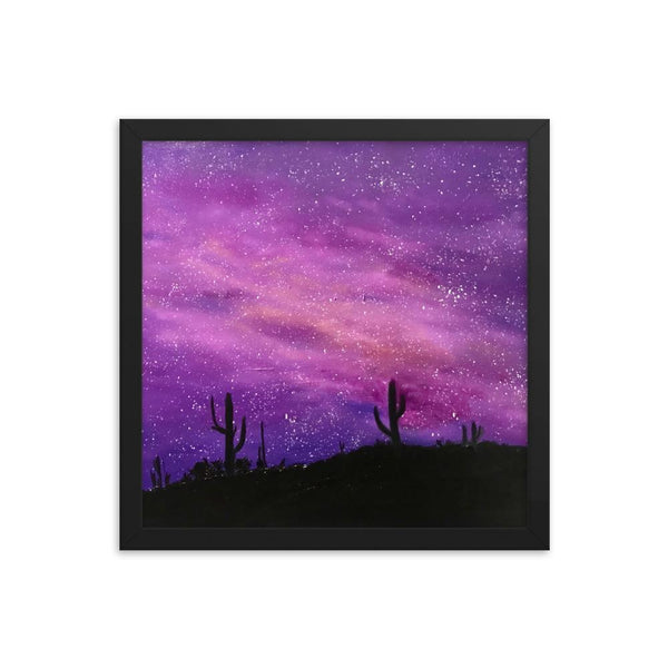 Space Art Print Framed poster, fantasy night sky in the desert